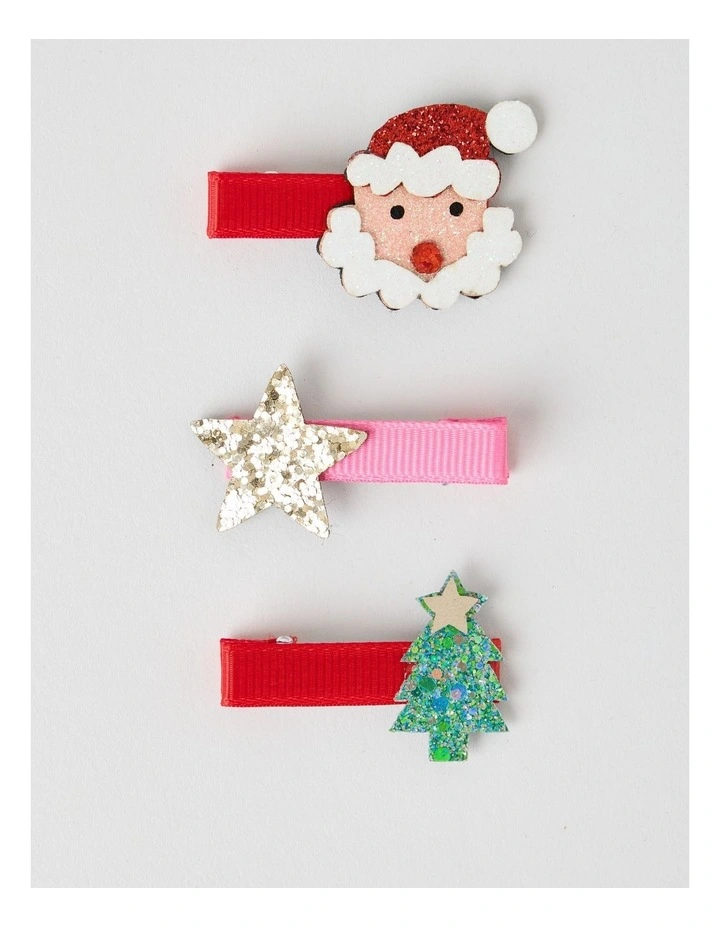 Myer Giftorium 3 Pack Novelty Christmas Hair Clips image 1