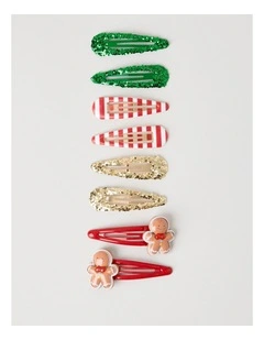 Myer Giftorium 8 Pack Novelty Christmas Hair Clips