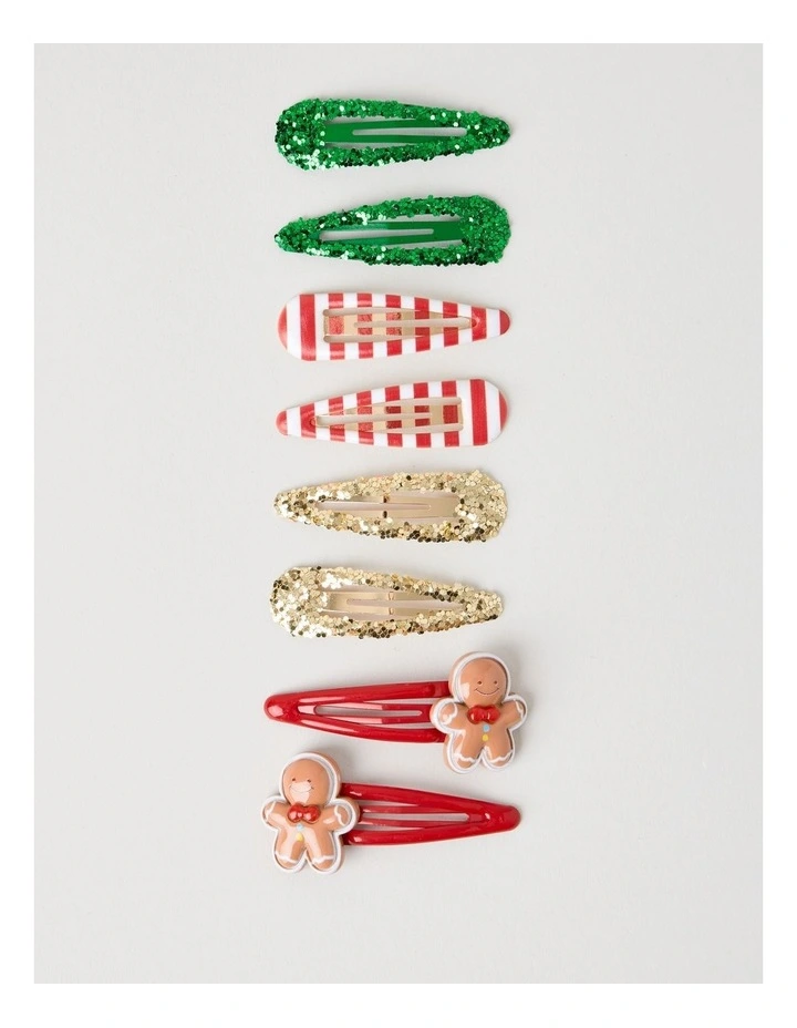 Myer Giftorium 8 Pack Novelty Christmas Hair Clips image 1