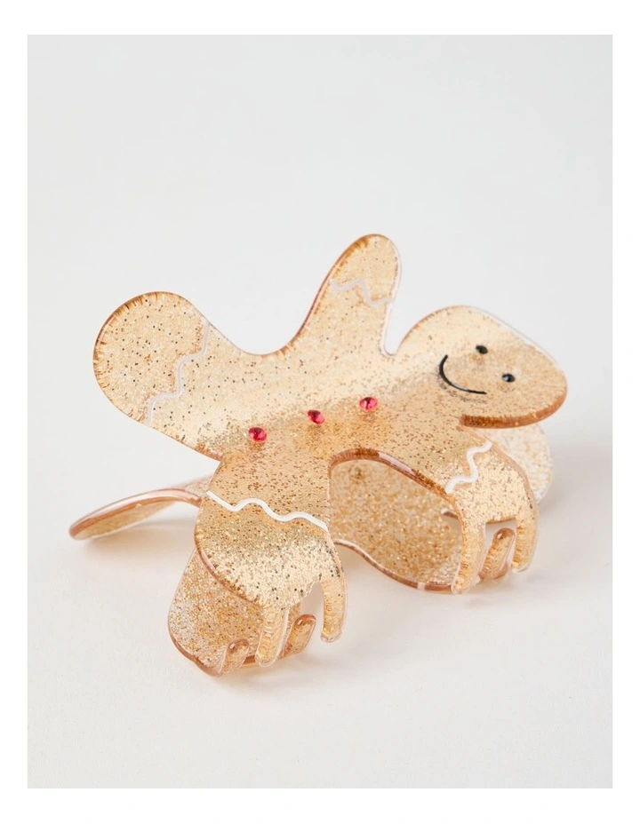 Myer Giftorium Gingerbread Man Claw Clip in Gold image 2