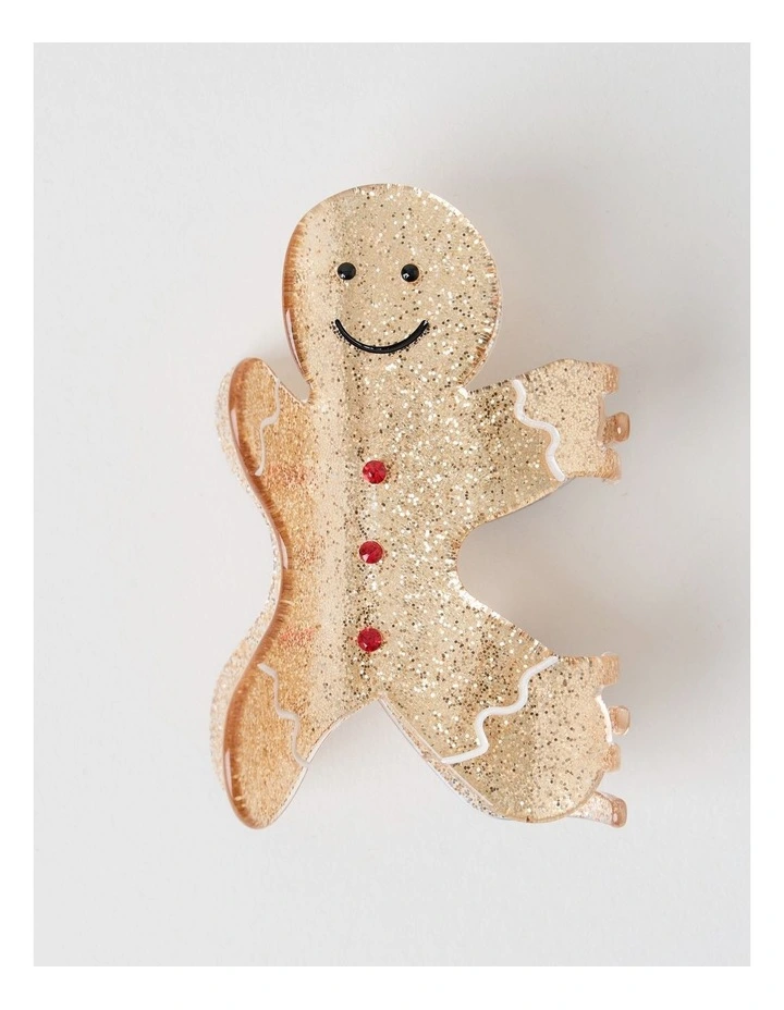 Myer Giftorium Gingerbread Man Claw Clip in Gold image 3