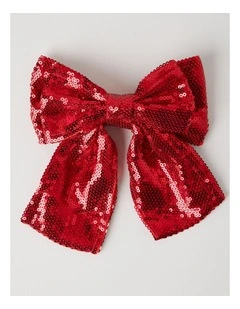 Myer Giftorium Sequin Bow Hair Clip in Red