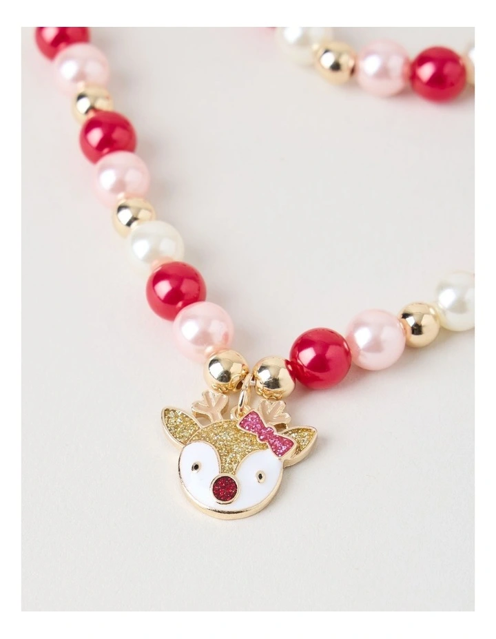 Myer Giftorium Beaded Bracelet and Necklace Set in Pink image 2