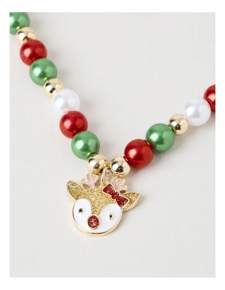 Myer Giftorium Beaded Bracelet and Necklace Set in Red image 2