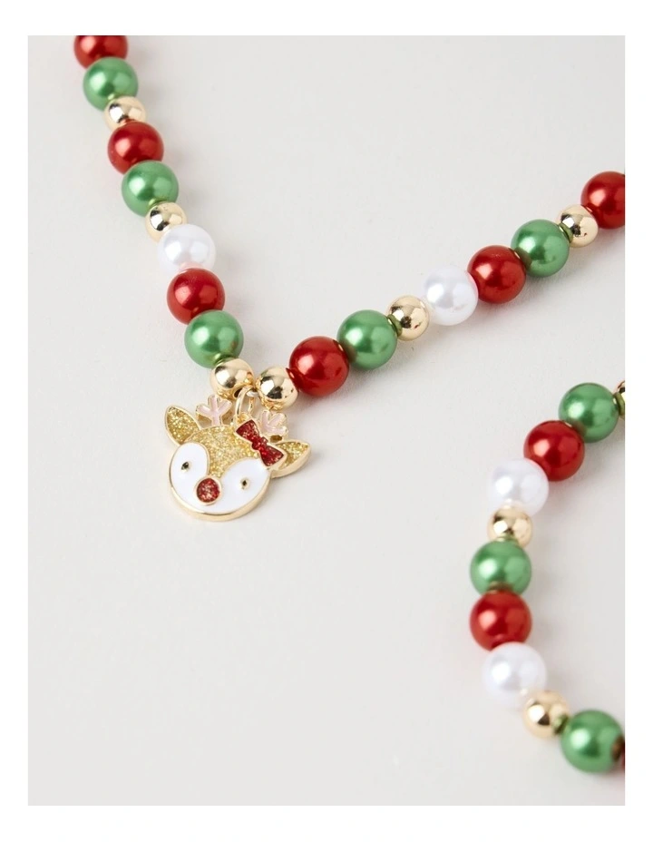 Myer Giftorium Beaded Bracelet and Necklace Set in Red image 4