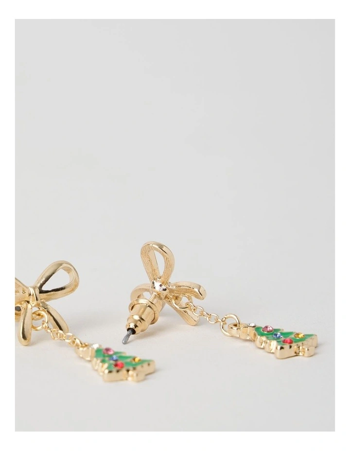 Myer Giftorium Christmas Bow Earrings in Gold image 2