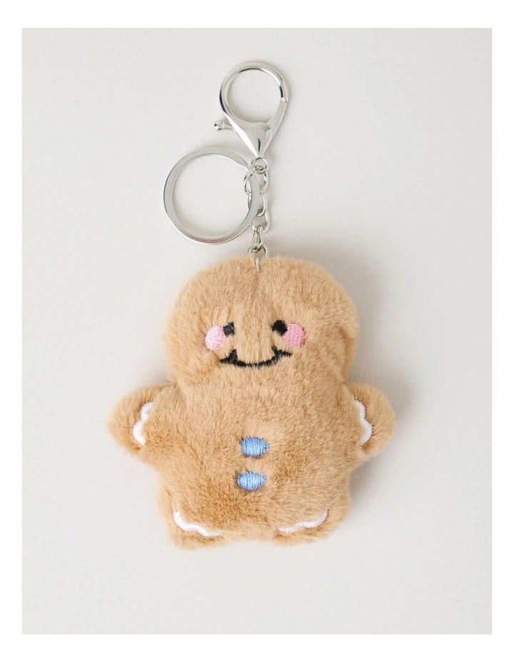 Myer Giftorium Fluffy Gingerbread Man Key Chain image 1