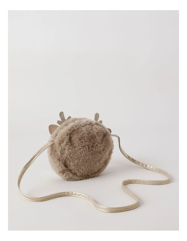 Christmas Reindeer Fluffy Bag in Brown image 3