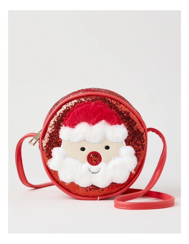 Myer Giftorium Fluffy Santa Bag in Red image 1