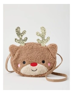 Myer Giftorium Fluffy Reindeer Bag in Brown