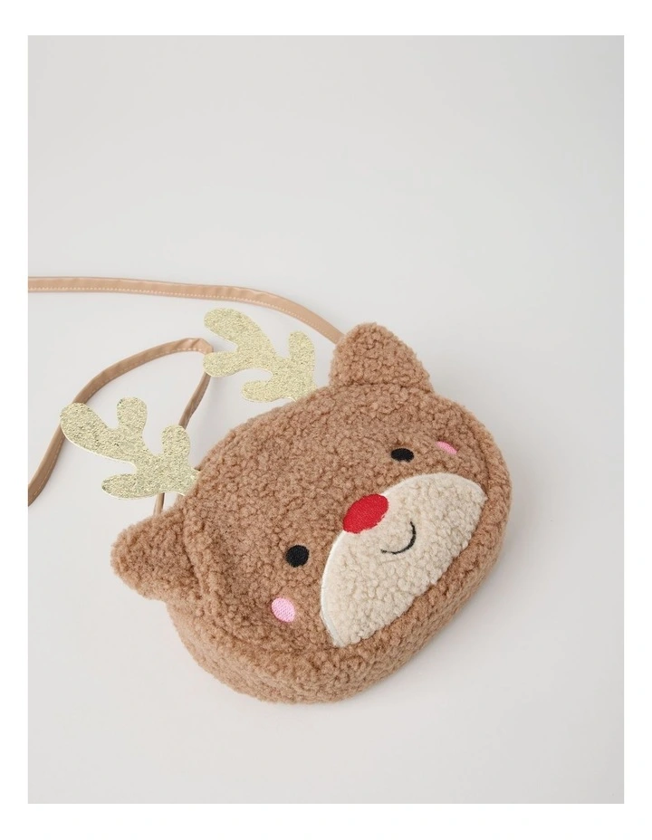 Myer Giftorium Fluffy Reindeer Bag in Brown image 2