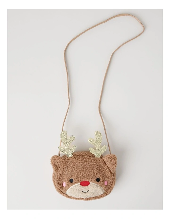 Myer Giftorium Fluffy Reindeer Bag in Brown image 3
