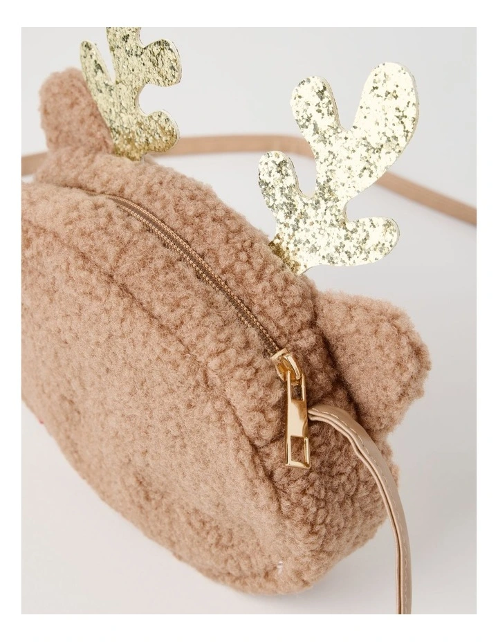 Myer Giftorium Fluffy Reindeer Bag in Brown image 4
