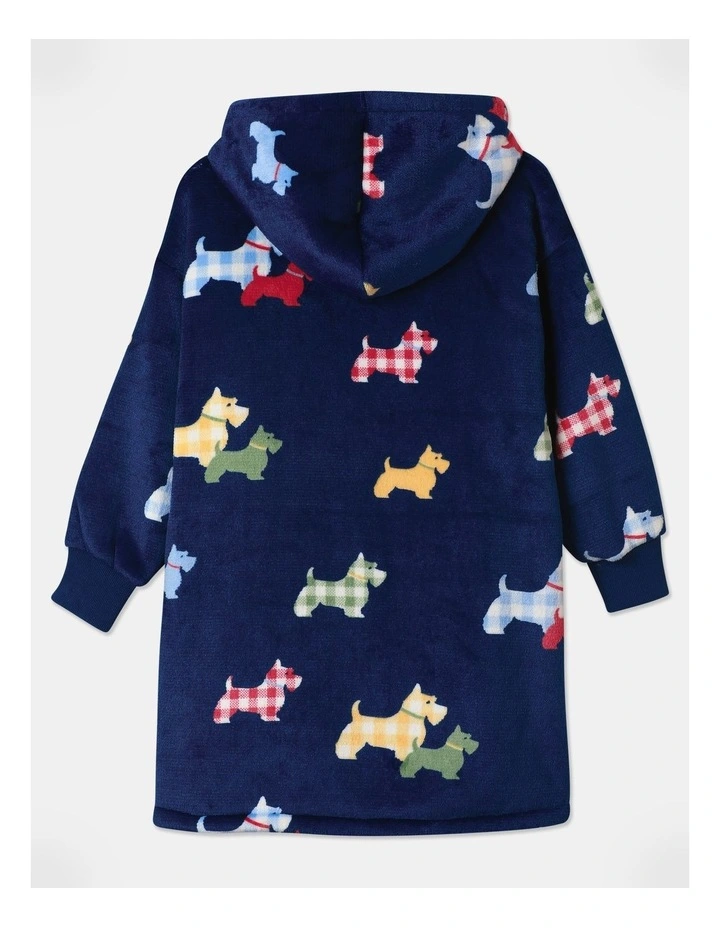 Dogs Oversized Hoodie in Bright Blue image 3