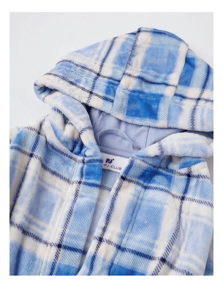 PJ Club Fleece Bear Gown in Blue image 2