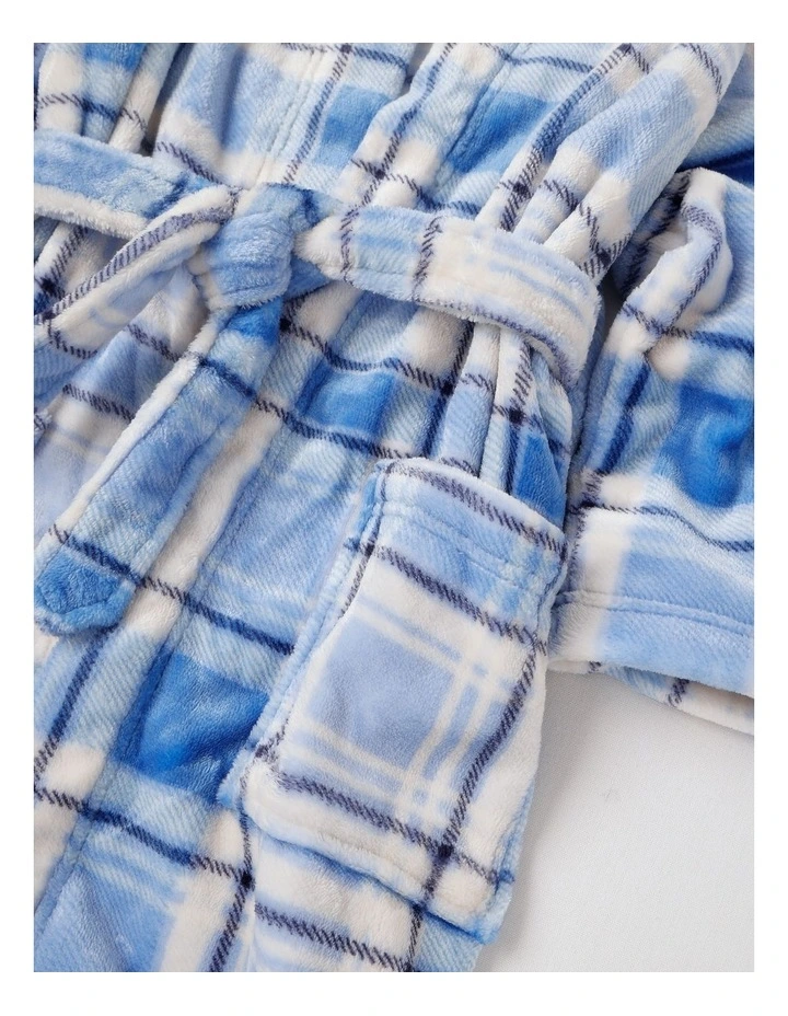 PJ Club Fleece Bear Gown in Blue image 4