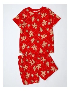 PJ Club Gingerbread Man Pyjama in Crimson