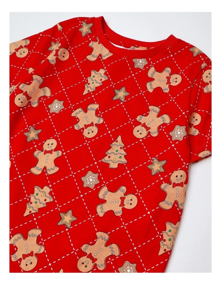 PJ Club Gingerbread Man Pyjama in Crimson image 2