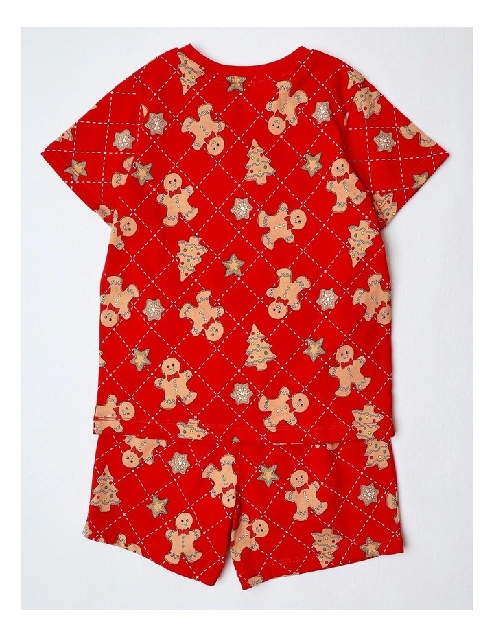 PJ Club Gingerbread Man Pyjama in Crimson image 3
