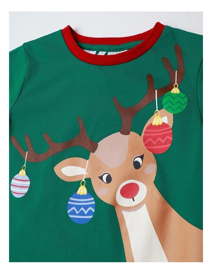 PJ Club Reindeer Pyjama in Forest image 2