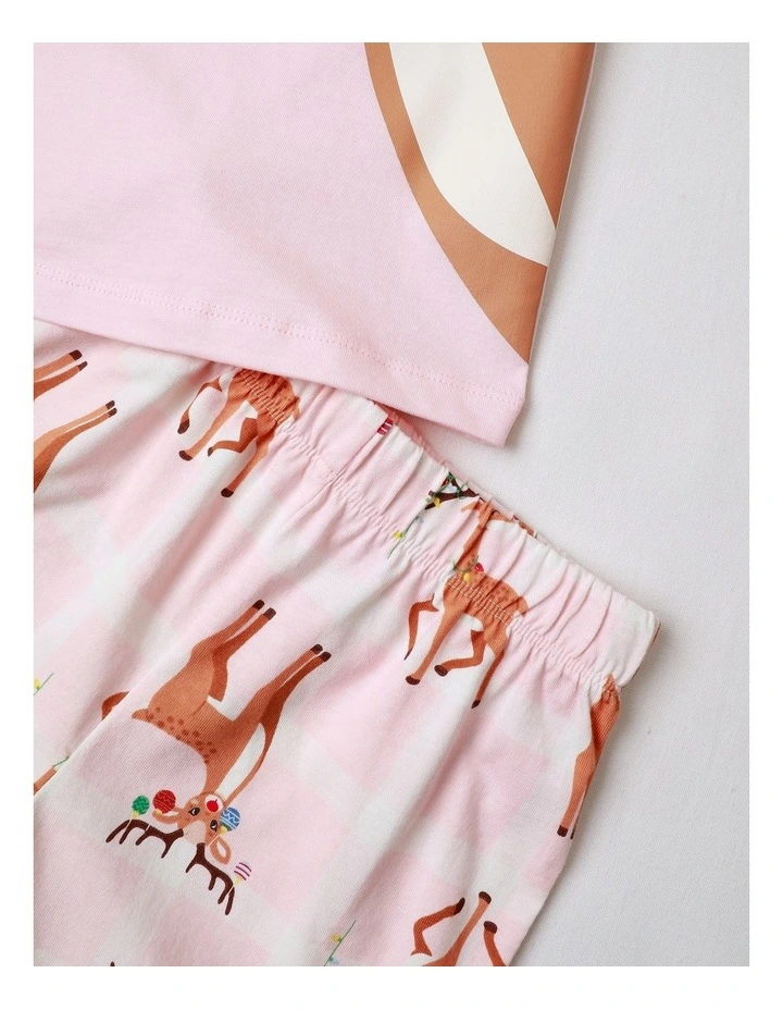 PJ Club Reindeer Pyjama in Rose image 5