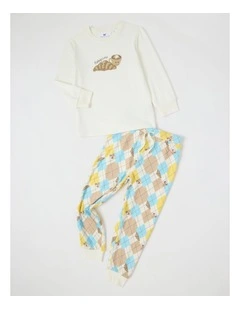 PJ Club Cosy Knit Babyccino Pyjama in Multicolour