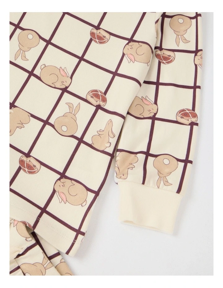 PJ Club Cosy Knit Pyjama Bunny Pyjama in Cream image 3