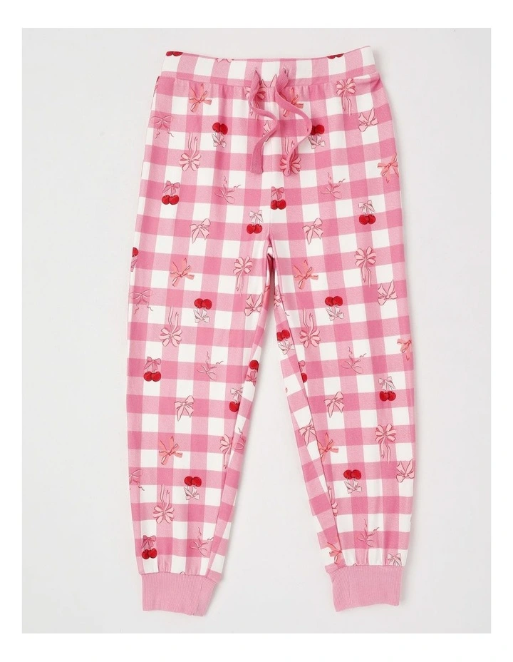 PJ Club Cosy Knit Cherry Pyjama in Pink image 5