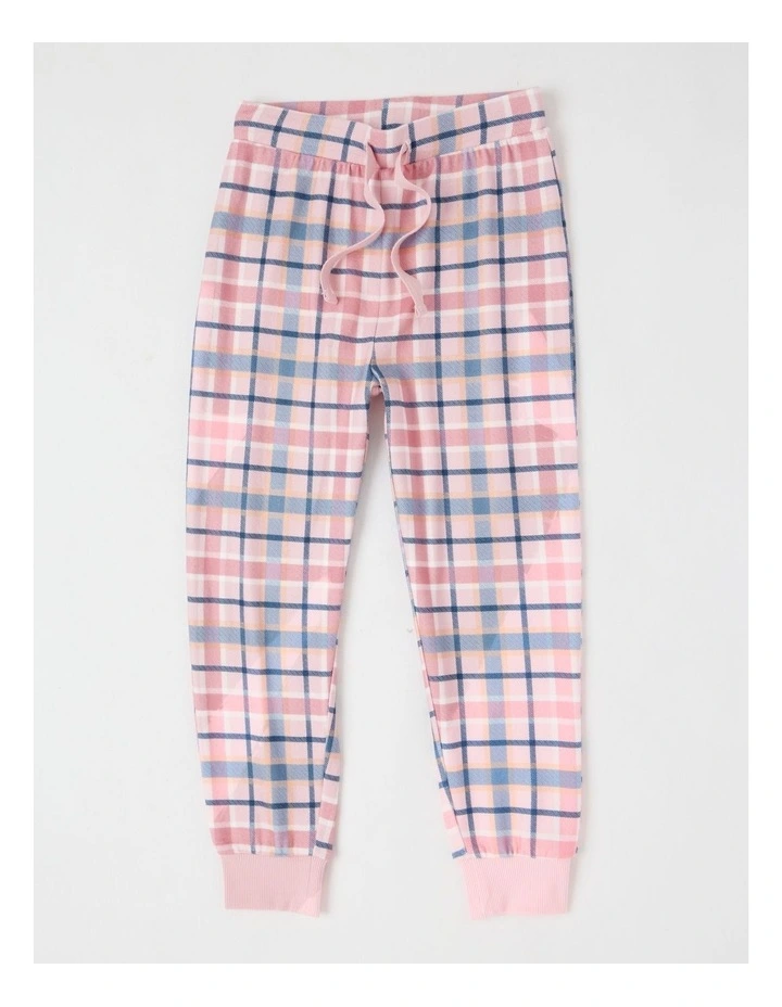 PJ Foundation Cosy Knit Check Pyjama in Pink image 4