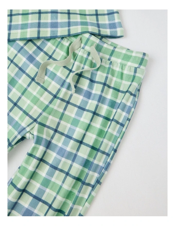 PJ Foundation Cosy Knit Check Pyjama in Green image 2