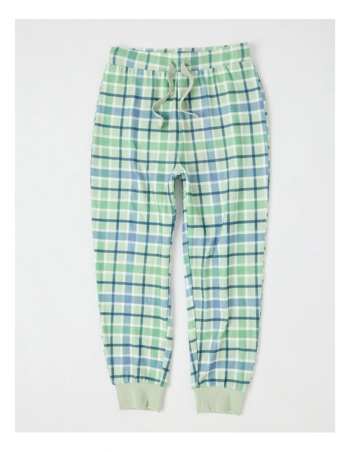 PJ Foundation Cosy Knit Check Pyjama in Green image 5