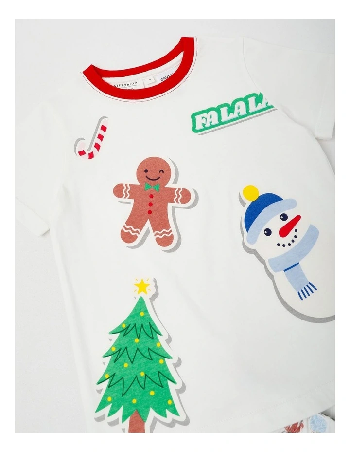 Myer Giftorium Christmas Stickers Pyjama in Assorted image 2