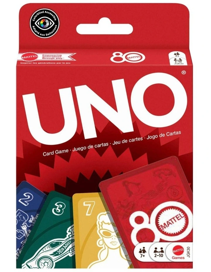 UNO Mattel 80th Ruby Red Card Game image 1