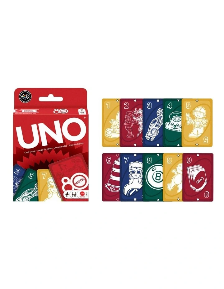 UNO Mattel 80th Ruby Red Card Game image 2