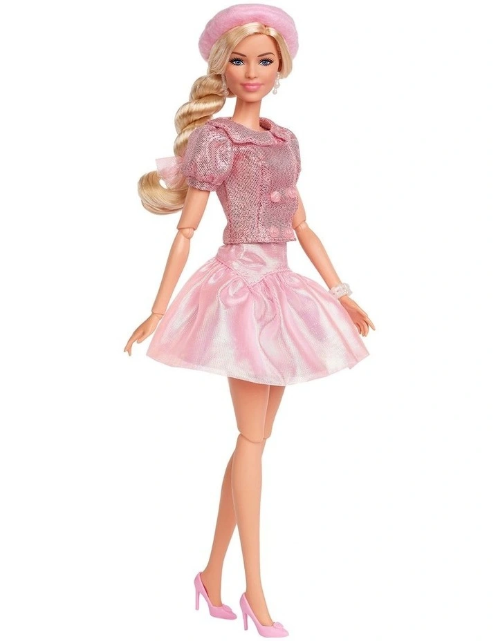 The Movie Margot Robbie As Barbie Wearing Pink Blouse & Skirt Set Doll image 2
