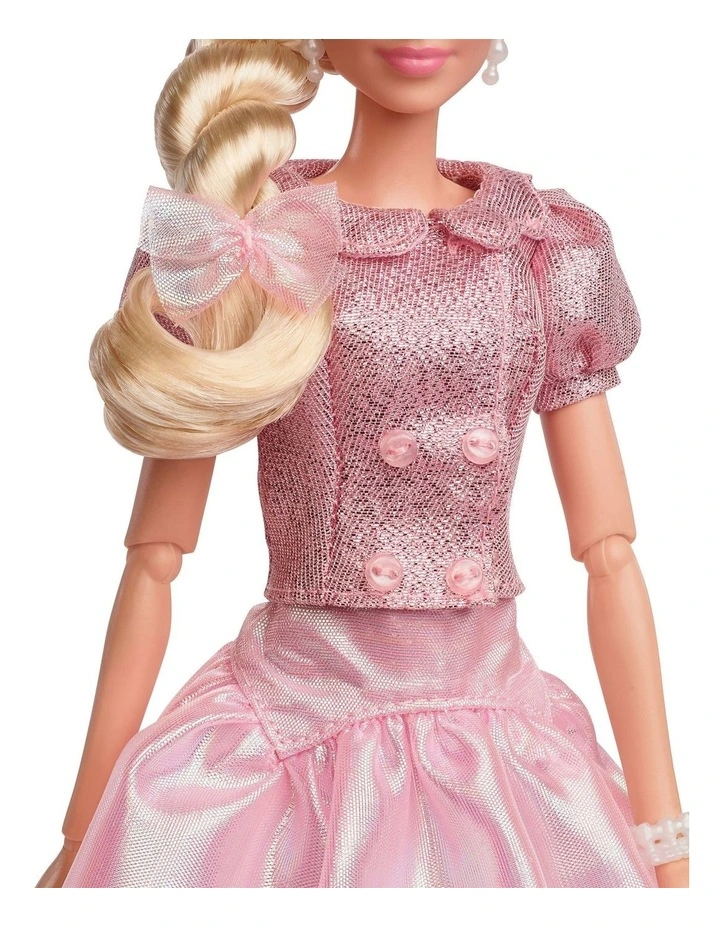 The Movie Margot Robbie As Barbie Wearing Pink Blouse & Skirt Set Doll image 4