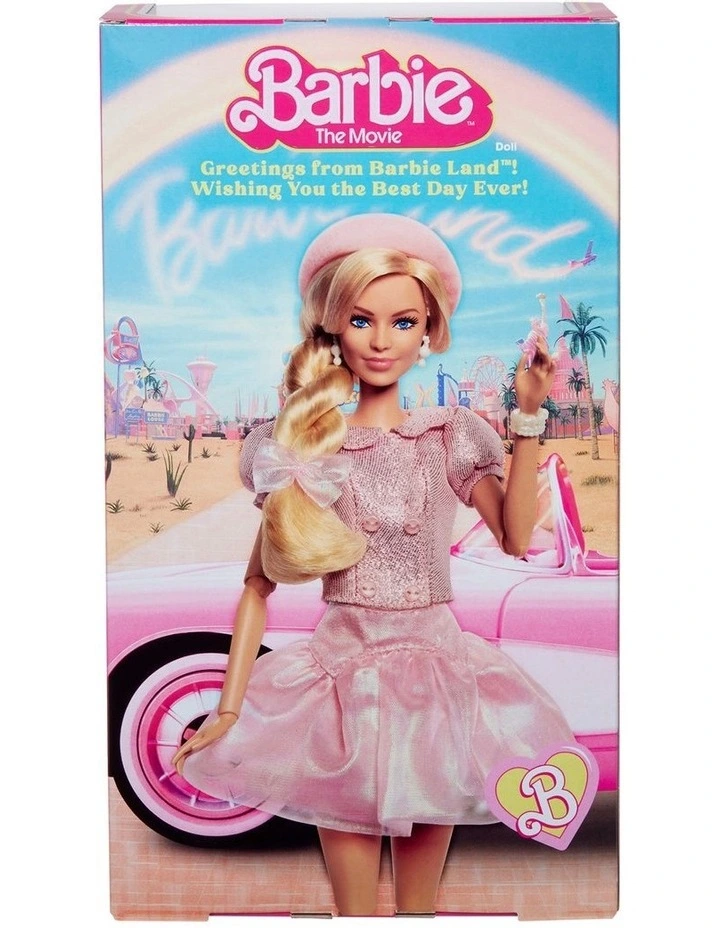 The Movie Margot Robbie As Barbie Wearing Pink Blouse & Skirt Set Doll image 6
