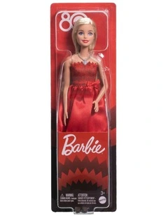 Barbie Mattel 80th Anniversary Ruby-Red Celebration Fashion Doll & Accessories