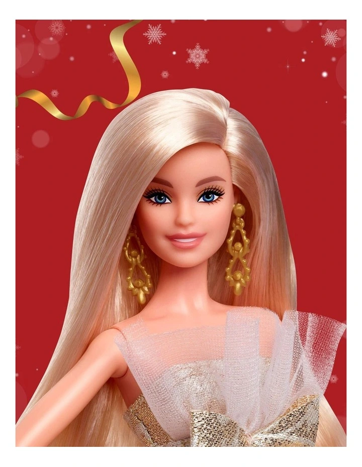 2025 Holiday Barbie Blonde with Silver & Gold Gown Doll image 2