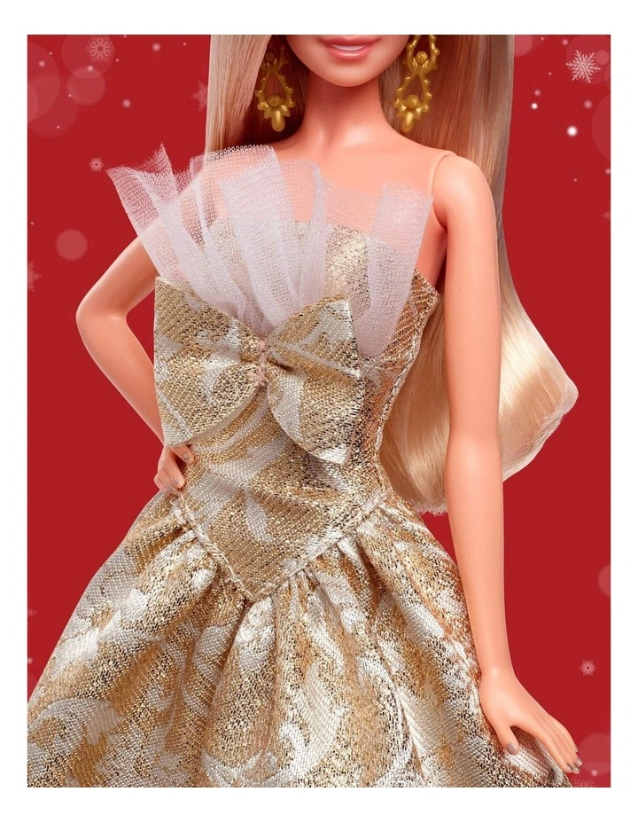 2025 Holiday Barbie Blonde with Silver & Gold Gown Doll image 3