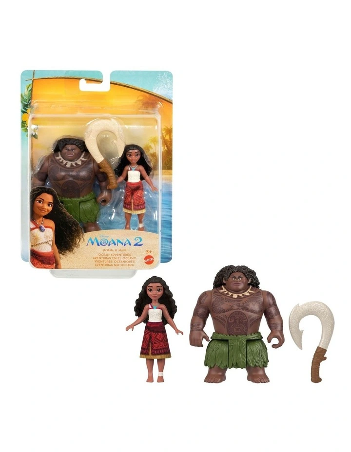 Moana and Maui Ocean Adventures 2-Pack Small Dolls and Accessory Set image 1