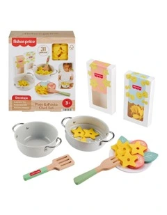 Fisher-Price Wood Pots & Pasta Chef Set