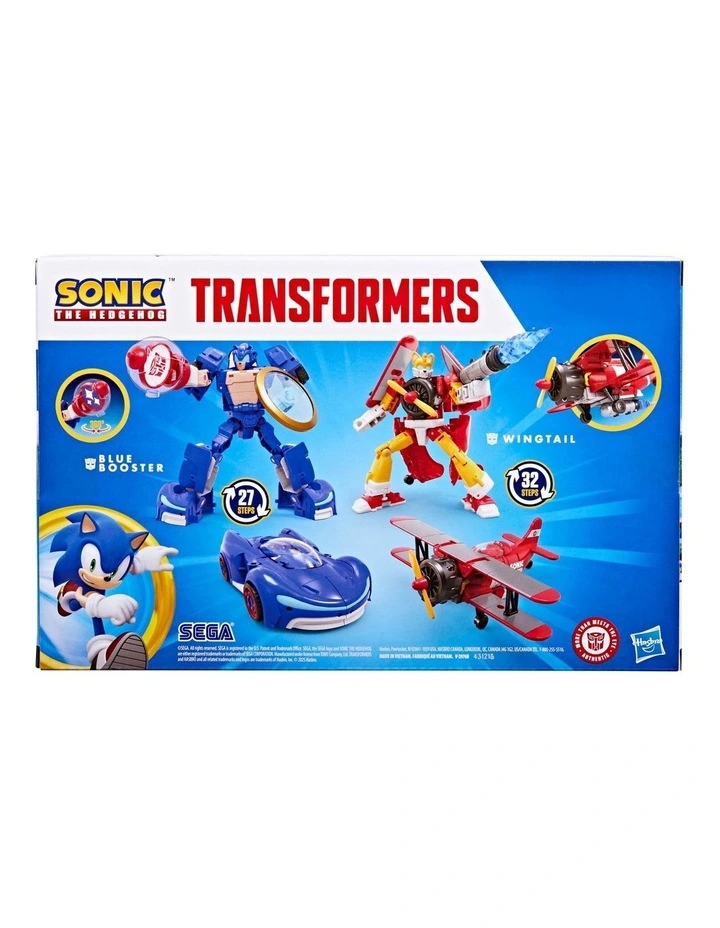 Transformers Collaborative Sonic the Hedgehog x Transformers Wingtail and Blue Booster Action Figures image 2