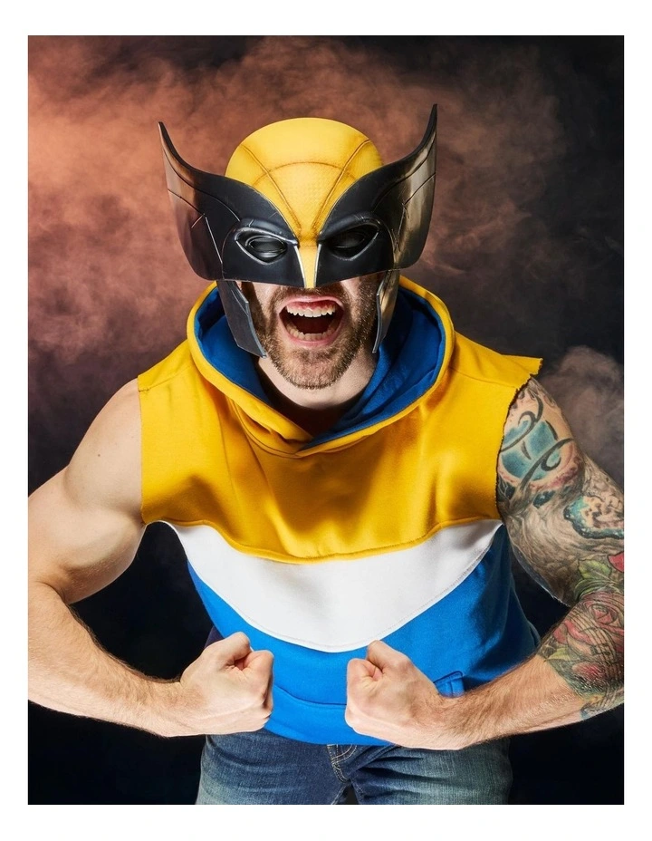Masque Wolverine Marvel Legends - Cosplay Premium échelle 1:1, Socle Inclus, Inspiré Du Film