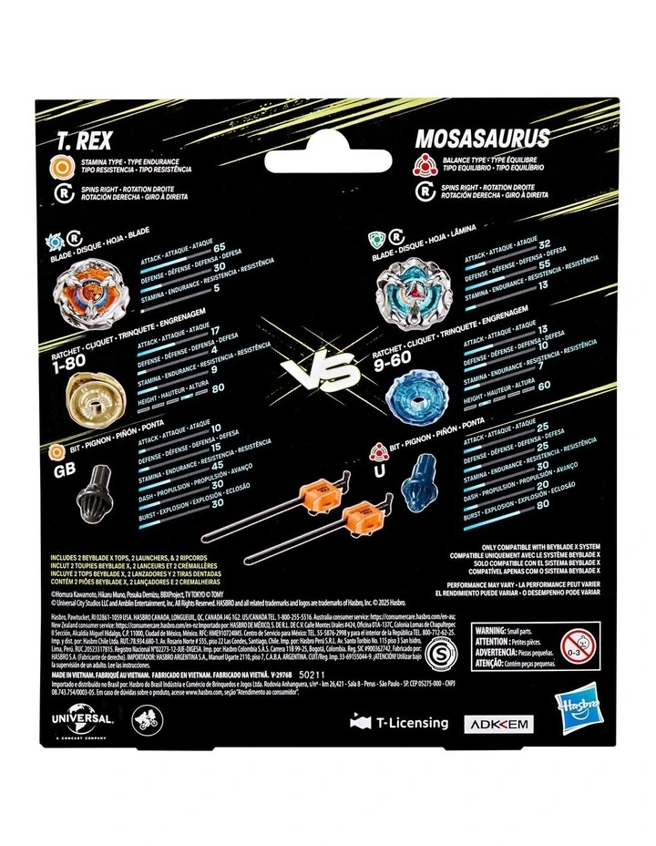 Jurassic World X Beyblade Collab T. Rex vs. Mosasaurus Toy image 2
