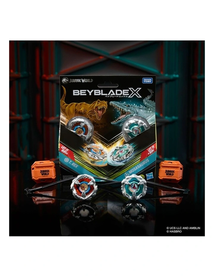 Jurassic World X Beyblade Collab T. Rex vs. Mosasaurus Toy image 3