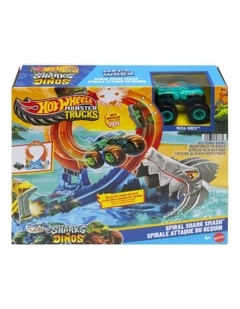 Monster Trucks Corkscrew Shark Smash Track Set & Mega-Wrex Toy Truck