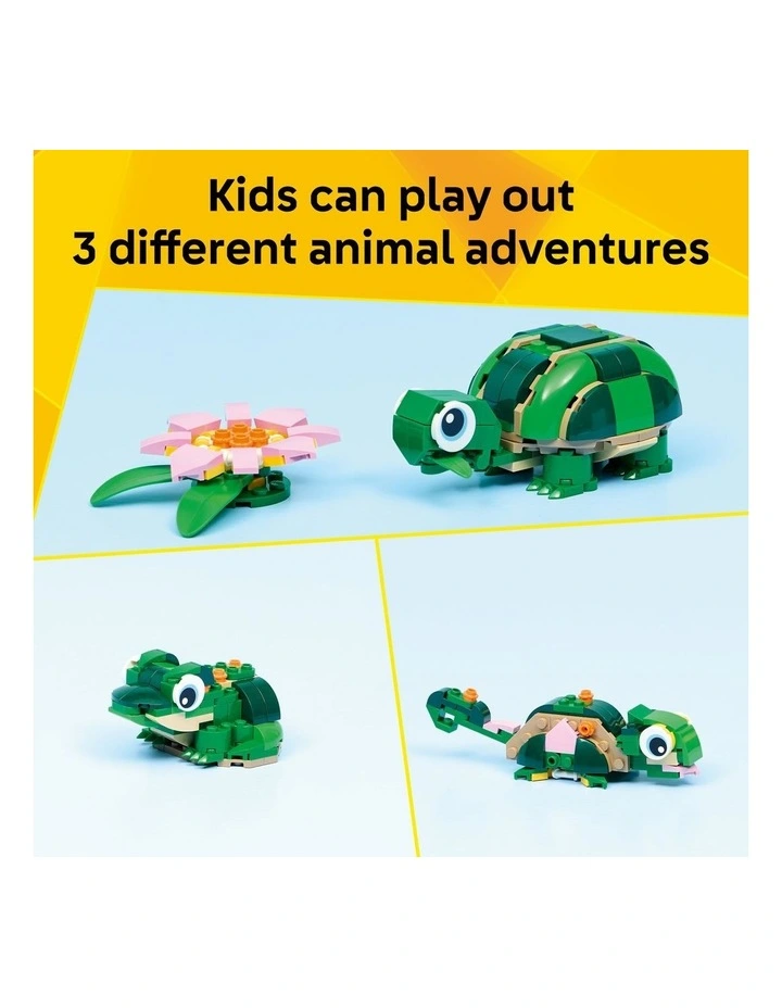 Creator Turtle With A Water Lily Flower 31377 image 3