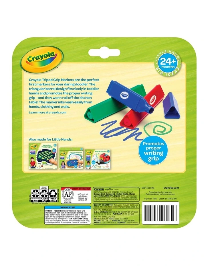8ct Washable Tripod Grip Markers image 2