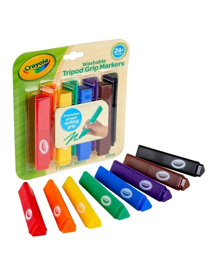 8ct Washable Tripod Grip Markers image 3